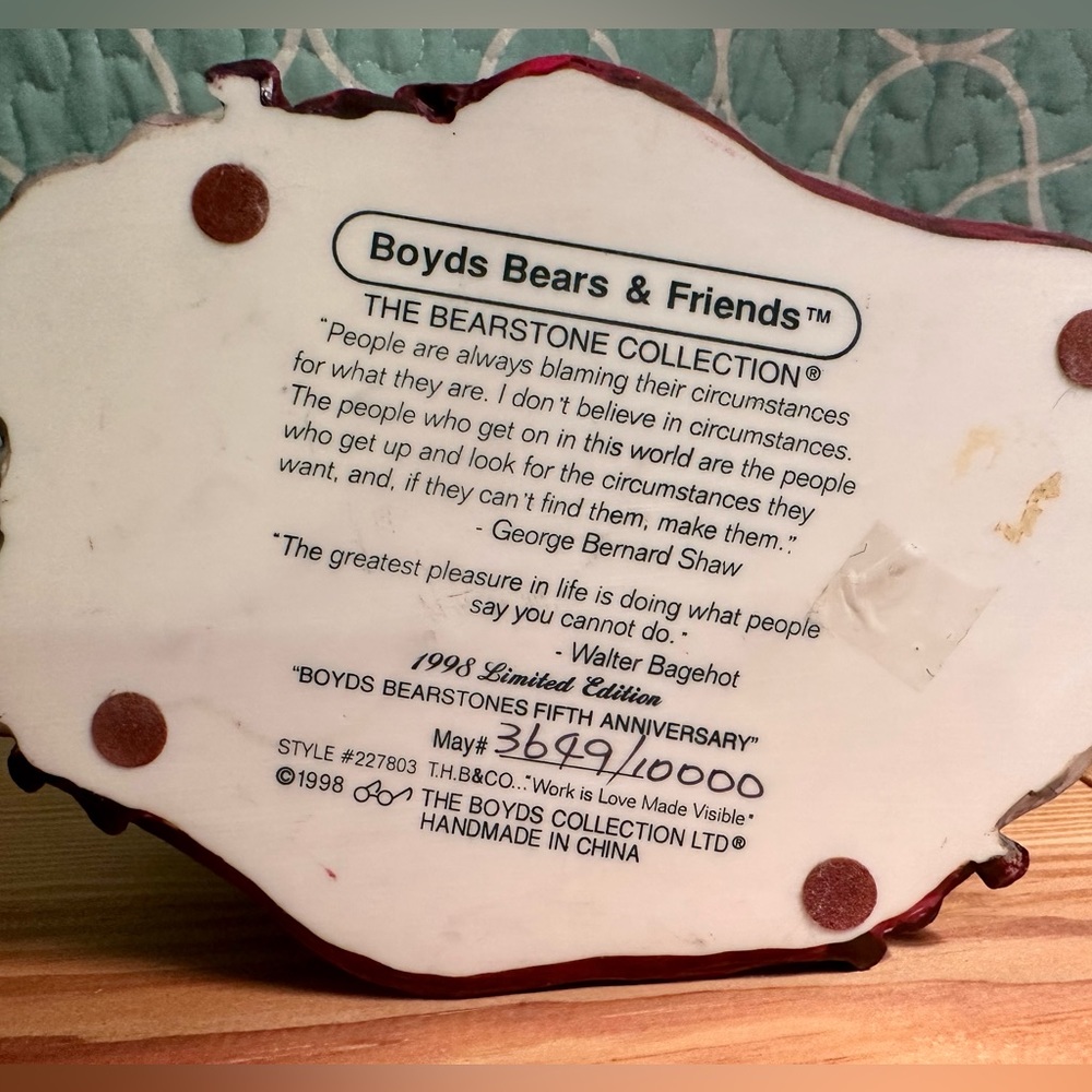 The Bearstone Collection. Boyds Bears. - Picture 5 of 5